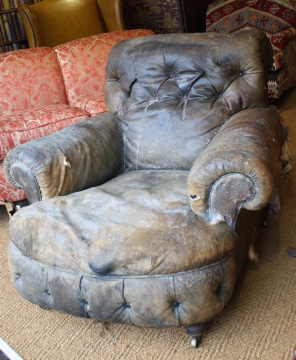 Original Victorian Leather Club Chair
