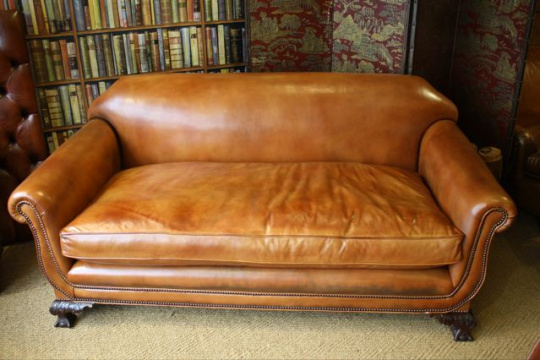 Hand Carved Leg Sofa/Chaise with Claw & Ball Feet