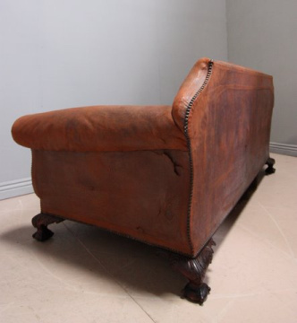 Mid-Victorian Leather Settee