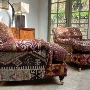 Istanbul Kilim Upholstered Lansdown Club Chairs