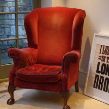 1920s Wing Chair with Walnut Claw & Ball Legs