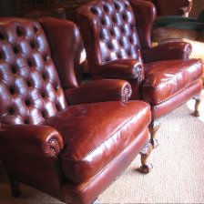 Edwardian Pair of Wing Chairs