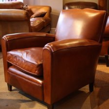 Restored French Leather Chair