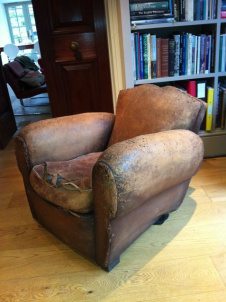 Leather French Cigar Arm Moustache Chair