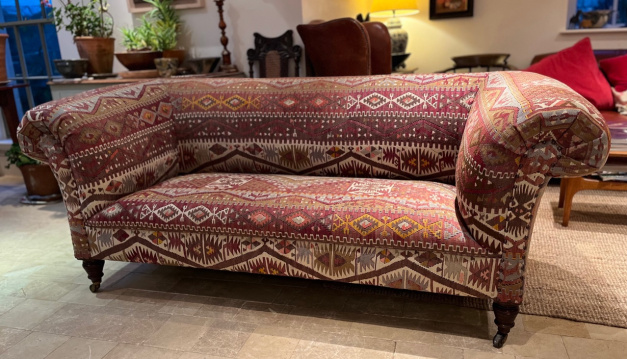 Antique 19th Century Kilim Chesterfield Sofa