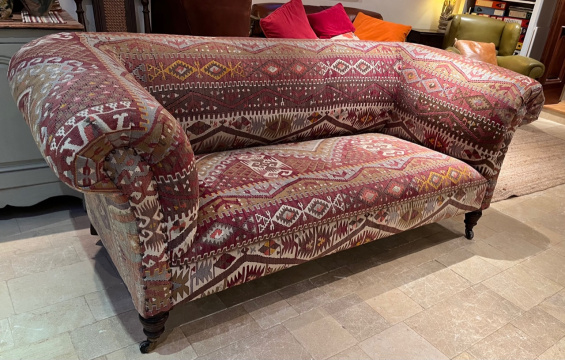 Antique 19th Century Kilim Chesterfield Sofa