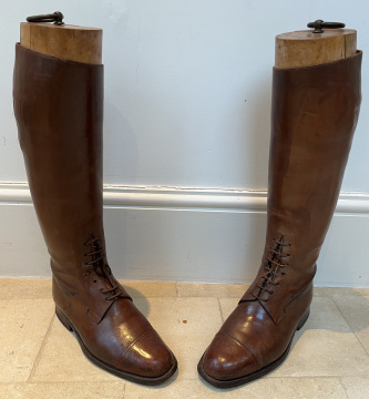 A Pair of WW1 Leather Cavalry Field Boots & Trees