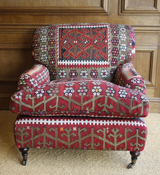 Semi-Antique Kilim Lansdown Chair