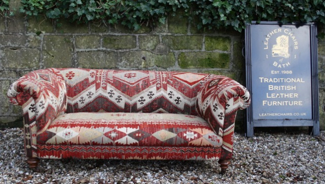 19th Century Kilim Re-upholstered Chesterfield