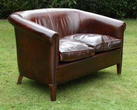 Vintage 2-Seater Amsterdam Leather Sofa