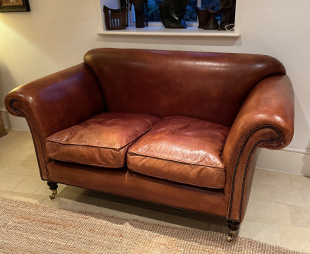 Vintage 2-Seater Ibsen Leather Sofa