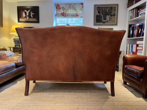 Vintage Leather Georgian Wing Sofa