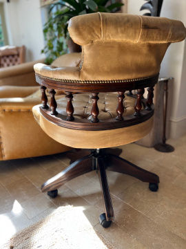 Vintage Leather Captain's Chair