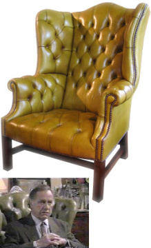 The Special High Back Georgian Leather Wing Chair with Straight Legs