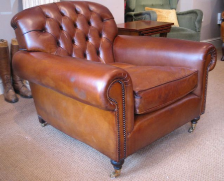 The Buttoned Lansdown Chair in Leather
