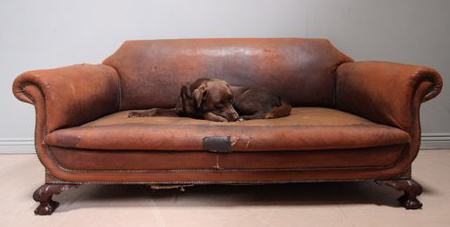 Mid-Victorian Leather Settee