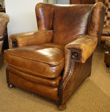 Early 20th Century Smoker's Leather Armchair