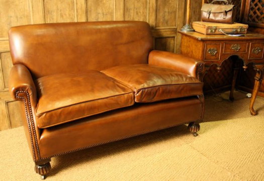 1930's 2-Seater Leather Settee