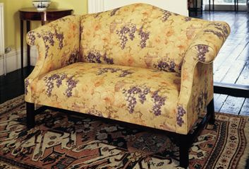 Two-Seater Camelback Sofa in Fabric