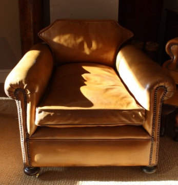 Low & Deep Victorian Leather Chair