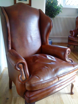 The Queen Anne Wing Chair in Leather