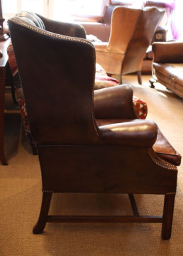 20th Century Leather Wing Chair