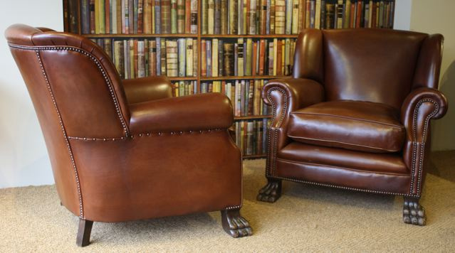 Antique Leather Lion Paw Pair
