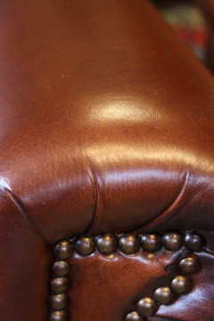 English 1930's Leather Pair of Chairs