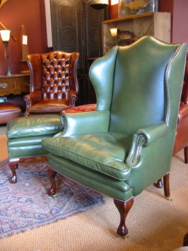 The Queen Anne Wing Chair in Leather