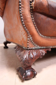 Mid-Victorian Leather Settee