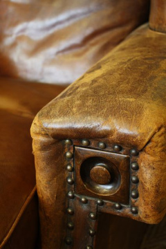 Early 20th Century Smoker's Leather Armchair
