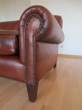 The Full Scroll Three-Seater Lansdown Sofa with Tapering Legs