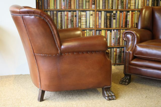 Antique Leather Lion Paw Pair