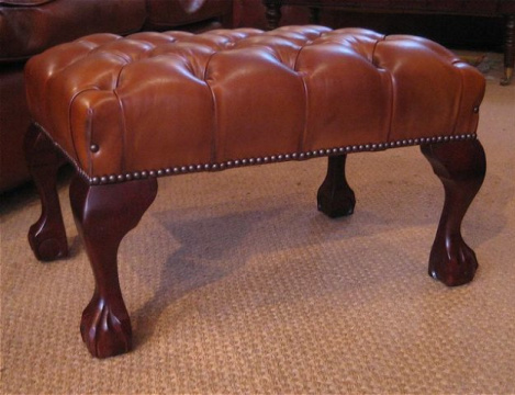 The High Back Georgian Leather Wing Chair in Leather with Claw & Ball Legs