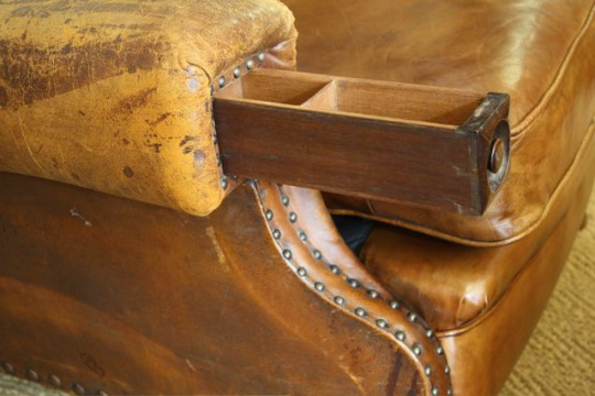 Early 20th Century Smoker's Leather Armchair