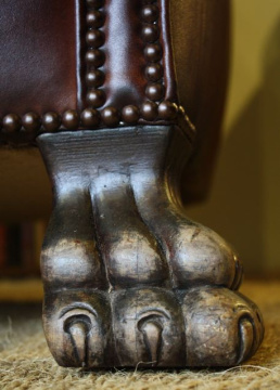 Antique Leather Lion Paw Pair