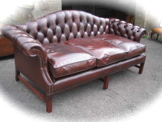 Leather Chairs Of Bath Chelsea Design, Leather Camel Back Settee