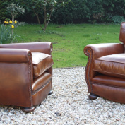 Early 20th Century Leather Club Chairs