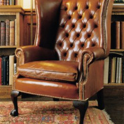 The High Back Georgian Leather Wing Chair in Leather with Claw & Ball Legs