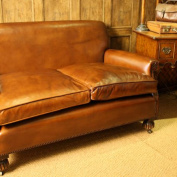 1930's 2-Seater Leather Settee