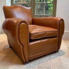 Fully Restored & Reupholstered Early 20th Cent. French Moustache Chair