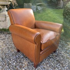 Leather Duras Chair With Dark Contrast Piping
