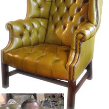 The Special High Back Georgian Leather Wing Chair with Straight Legs