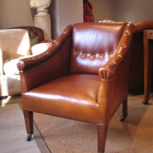 Edwardian Leather Study Chair