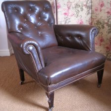 Edwardian Antique Leather Reading Chair