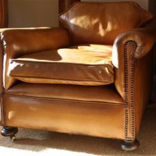 Low & Deep Victorian Leather Chair