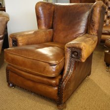 Early 20th Century Smoker's Leather Armchair