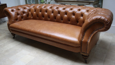 20th Cent. Leather Reupholstered Chesterfield
