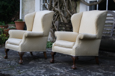 Pair of 20th Cent. Wing Chairs with Claw & Ball Legs
