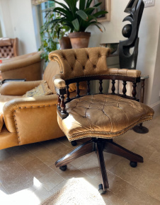 Vintage Leather Captain's Chair